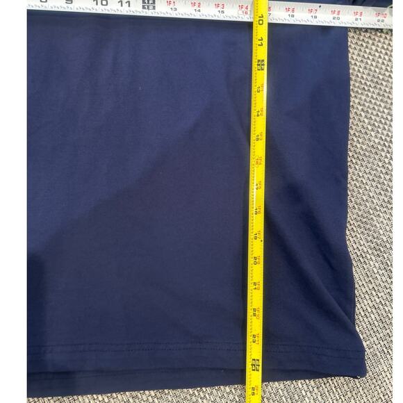 INTERNATIONAL LAUNDRY 100% Cotton Short Sleeve Men's Navy Pique Polo White Tip M - Picture 5 of 5